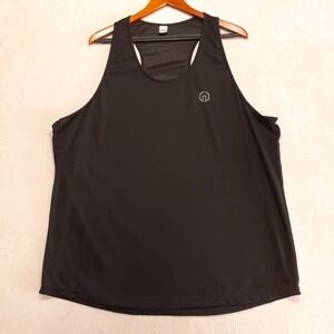 Neleus Mens Black Muscle Tank Top 3XL Vertical Logo